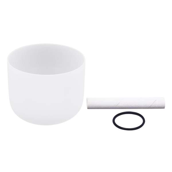 Products 8 pouces Bol Chantant en Cristal Quartz Blanc F Note, pour la méditation (Blanc)