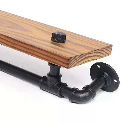 Industriële zwevende plank wandgemonteerde houten plank buis wandplank wandplank voor woonkamer slaapkamer