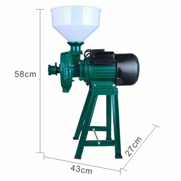 Moulin à céréales avec entonnoir pour graines, farine de riz, maïs 1400 tr/min ( Vert )