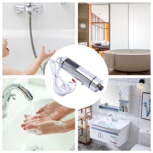 Chauffe-eau électronique avec kit de douche de salle de bain, 220 V 5500 W douche, température réglable, chauffe-eau instantané Chauffe-eau électronique avec kit de douche de salle de bain, 220 V 5500 W douche, température réglable, chauffe-eau instantané