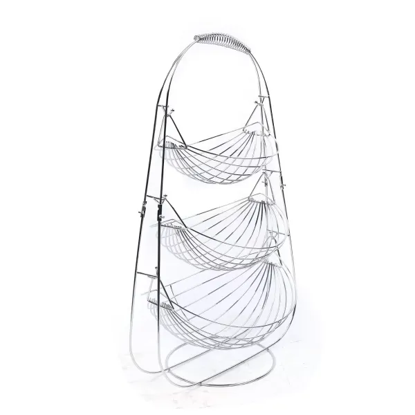 Corbeille à fruits en métal à 3 niveaux - Avec grande capacité - Plateau de travail moderne pour la décoration de la maison, de la cuisine