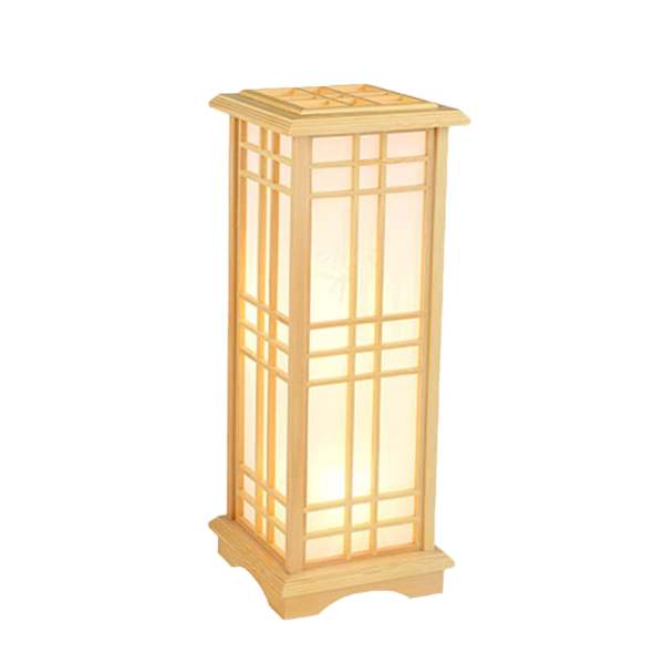 Lampadaire japonais 220 V en pin avec cadre de lampe en bois et abat-jour en imitation peau de mouton Lampe