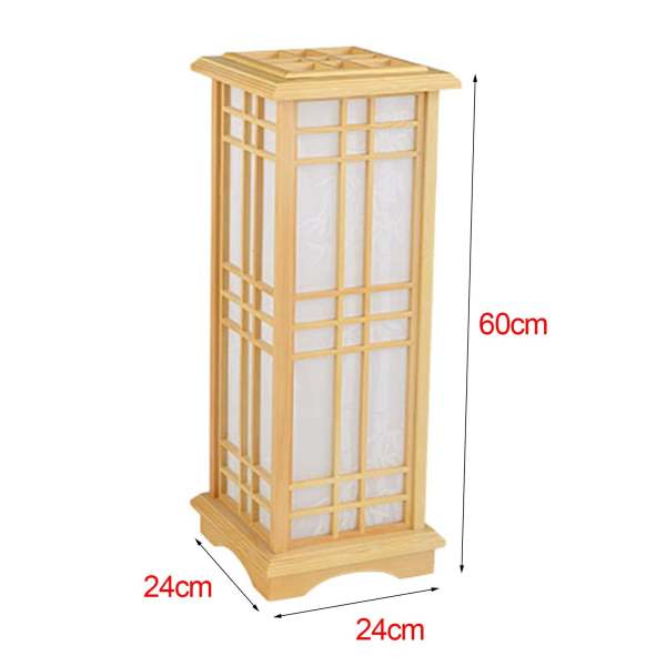 Lampadaire japonais 220 V en pin avec cadre de lampe en bois et abat-jour en imitation peau de mouton Lampe