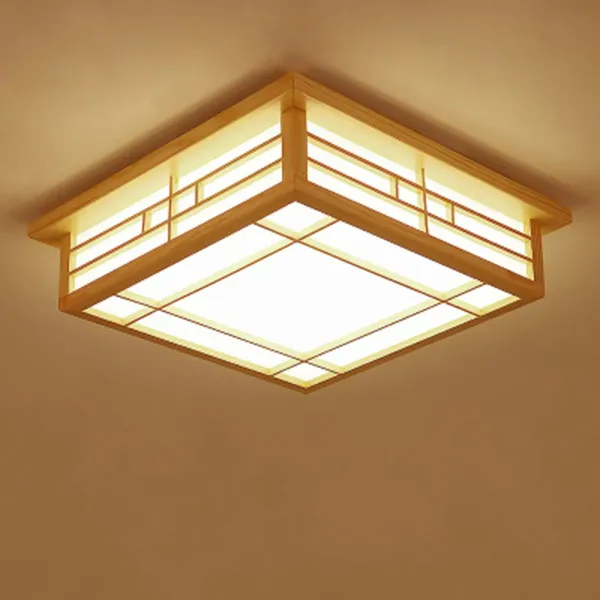 Plafonnier LED en bois - Pour chambre à coucher - 220 V - 24 W