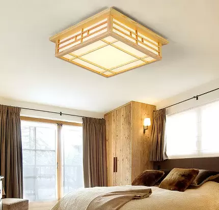 Plafonnier LED en bois - Pour chambre à coucher - 220 V - 24 W
