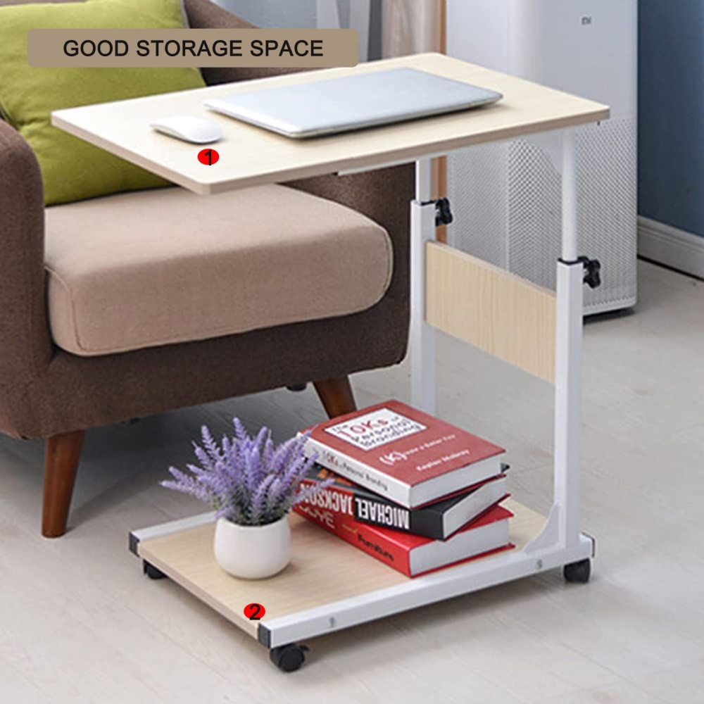 Bureau réglable pour ordinateur portable - Bureau portable - Table de chevet réglable en hauteur