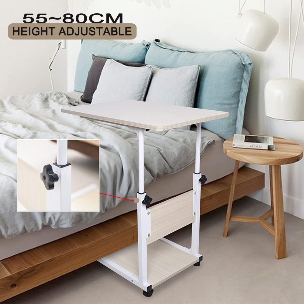 Bureau réglable pour ordinateur portable - Bureau portable - Table de chevet réglable en hauteur