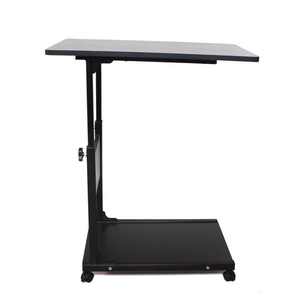 Table de chevet mobile - En métal - Hauteur réglable en hauteur - Avec roulettes - MDF - 50,00 x 35,00 x 55,00 cm - En osier noir Table de chevet mobile - En métal - Hauteur réglable en hauteur - Avec roulettes - MDF - 50,00 x 35,00 x 55,00 cm - En osier noir