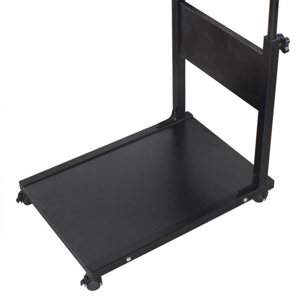 Table de chevet mobile - En métal - Hauteur réglable en hauteur - Avec roulettes - MDF - 50,00 x 35,00 x 55,00 cm - En osier noir Table de chevet mobile - En métal - Hauteur réglable en hauteur - Avec roulettes - MDF - 50,00 x 35,00 x 55,00 cm - En osier noir