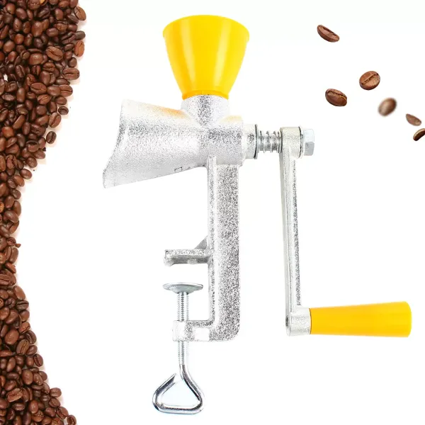 Moulin manuel à manivelle en acier inoxydable - Pour le café, le maïs, le riz, le soja,le brassage de l'orge etc. Moulin manuel à manivelle en acier inoxydable - Pour le café, le maïs, le riz, le soja,le brassage de l'orge etc.