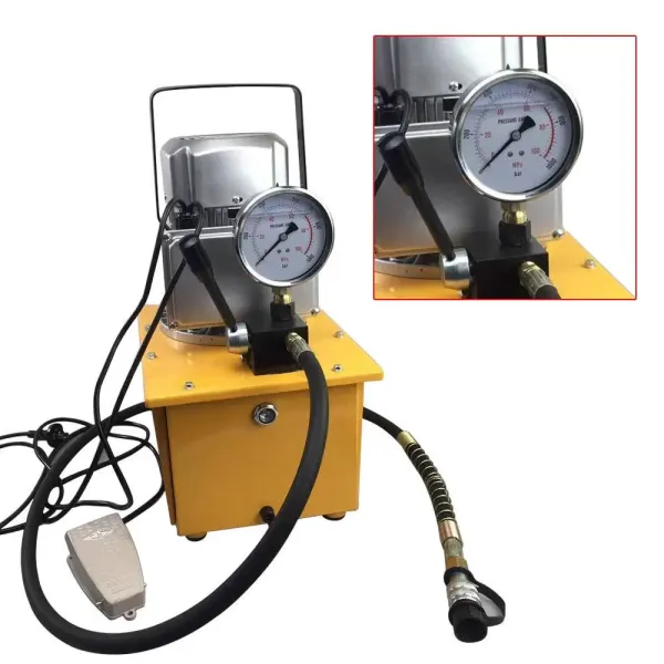 Pompe hydraulique électrique 750 W 0,6-5 l/min Pompe hydraulique électrique avec valve manuelle pour contrôler l'huile de retour. Pompe hydraulique électrique 750 W 0,6-5 l/min Pompe hydraulique électrique avec valve manuelle pour contrôler l'huile de retour.
