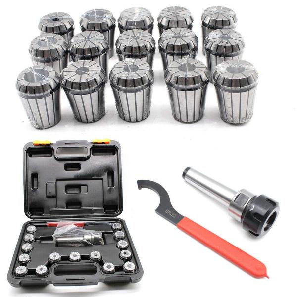 Ensemble de Pinces 15 pièces Er32 470E avec mandrin à Pinces 2-20 mm Mk3 M12 + clé