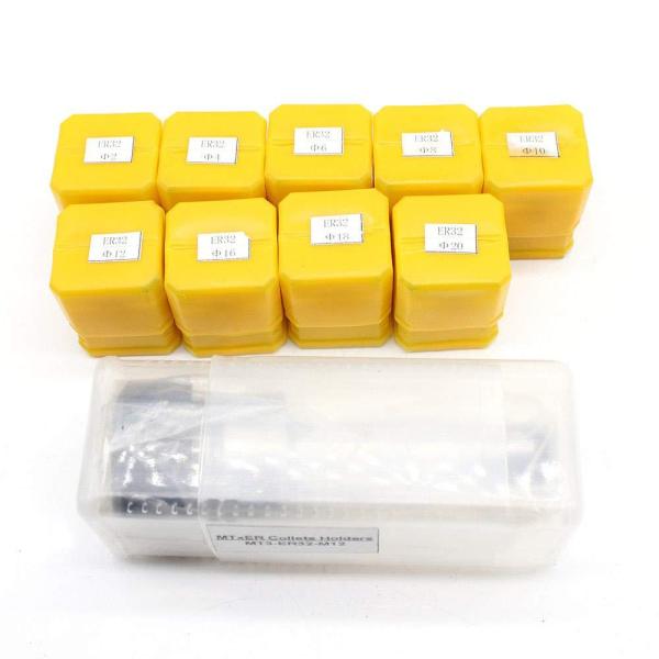Mandrin de serrage M12 MK3 ER32 + jeu de 9 pinces de serrage 2-20 mm pour fraiseuse, en acier à ressort de haute qualité