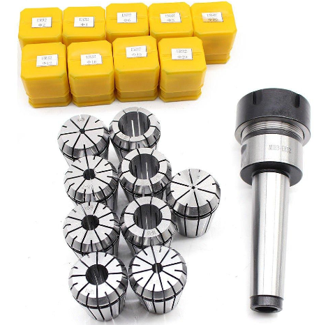 Mandrin de serrage M12 MK3 ER32 + jeu de 9 pinces de serrage 2-20 mm pour fraiseuse, en acier à ressort de haute qualité