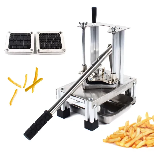 Coupe-pommes de terre, coupe-frites avec 3 lames tranchantes en acier inoxydable