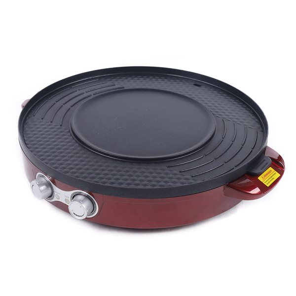 Poêle à griller électrique 2 en 1 Hot Pot multifonction - Anti-adhésive - Double casserole + barbecue