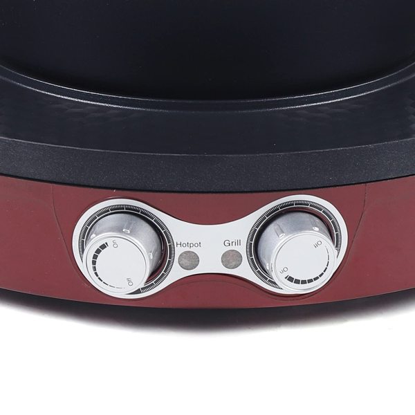 Poêle à griller électrique 2 en 1 Hot Pot multifonction - Anti-adhésive - Double casserole + barbecue Poêle à griller électrique 2 en 1 Hot Pot multifonction - Anti-adhésive - Double casserole + barbecue