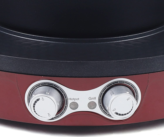 Poêle à griller électrique 2 en 1 Hot Pot multifonction - Anti-adhésive - Double casserole + barbecue