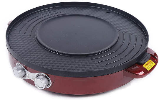 Poêle à griller électrique 2 en 1 Hot Pot multifonction - Anti-adhésive - Double casserole + barbecue