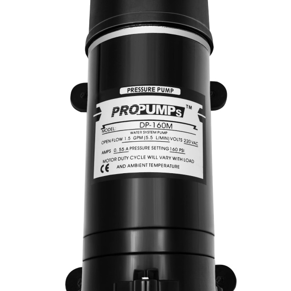 Pompe à eau auto-amorçante - 220 V - 5,5 l/min - 3 chambres - Pompe à pression de 90 PSI max pour nettoyage de l'eau, machine à filtre, DP-160M