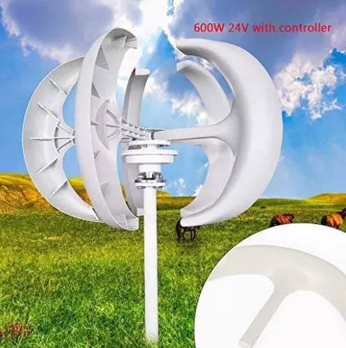 600W 24V verticale 5-bladige windturbinegenerator lantaarnas met controller