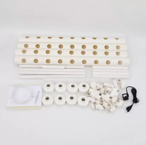 4 buizen 36 slots hydrocultuur kweeksysteem PVC U hydrocultuur kweekset wit.