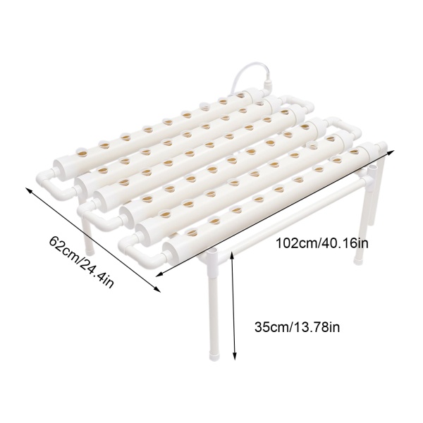 Kit de culture hydroponique - 54 trous - Tube en PVC hydroponique 6 tubes -  Système de plantes de jardin pour légumes à feuilles