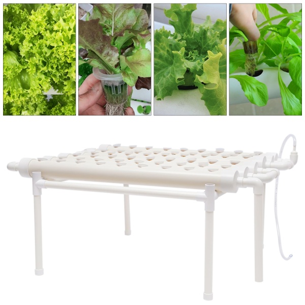 Kit de culture hydroponique - 54 trous - Tube en PVC hydroponique 6 tubes -  Système de plantes de jardin pour légumes à feuilles