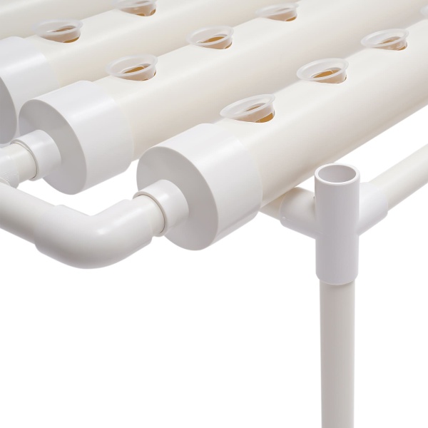Kit de culture hydroponique - 54 trous - Tube en PVC hydroponique 6 tubes -  Système de plantes de jardin pour légumes à feuilles