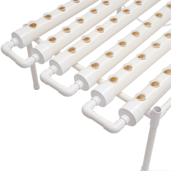 Kit de culture hydroponique - 54 trous - Tube en PVC hydroponique 6 tubes -  Système de plantes de jardin pour légumes à feuilles