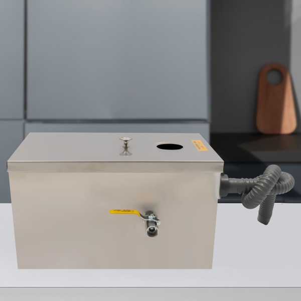 Séparateur d'huile en acier inoxydable - Séparateur de graisse - Filtre à déchets en acier inoxydable - 40 x 25 x 23 cm Séparateur d'huile en acier inoxydable - Séparateur de graisse - Filtre à déchets en acier inoxydable - 40 x 25 x 23 cm