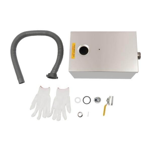 Séparateur d'huile en acier inoxydable - Séparateur de graisse - Filtre à déchets en acier inoxydable - 40 x 25 x 23 cm Séparateur d'huile en acier inoxydable - Séparateur de graisse - Filtre à déchets en acier inoxydable - 40 x 25 x 23 cm