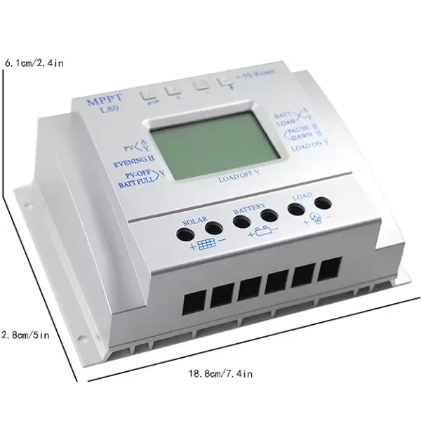 Régulateur de charge solaire 80 A - 12 V/24 V Régulateur de charge solaire 80 A - 12 V/24 V