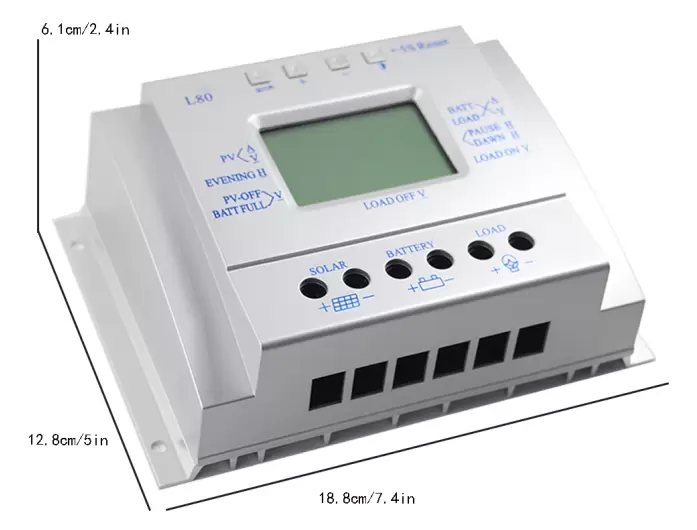 Régulateur de charge solaire 80 A - 12 V/24 V