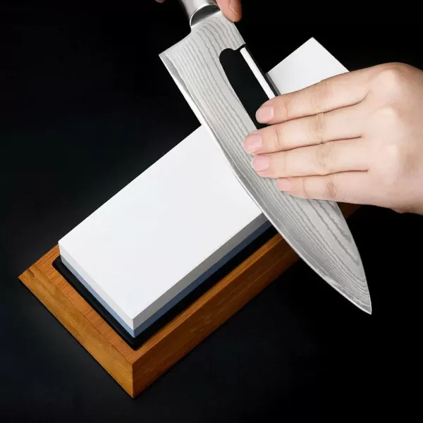 Set de pierres à aiguiser double face pour couteaux de cuisine, pierre à aiguiser rectangulaire à 4 côtés