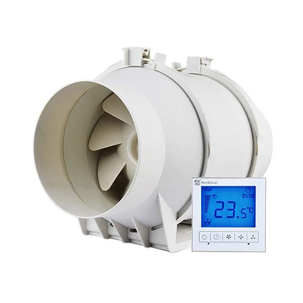 Aérateur d'air circulaire 220 V - 3 vitesses - Ventilateur filaire intelligent avec minuterie - Pour salle de bain, cuisine