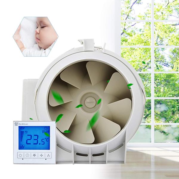 Aérateur d'air circulaire 220 V - 3 vitesses - Ventilateur filaire intelligent avec minuterie - Pour salle de bain, cuisine