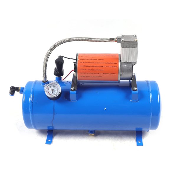 Kit de cheminée d'air portable avec compresseur d'air 150 PSI 12 V et 4 trumpet Train Air Kit Compresseur d'air avec réservoir de 6 litres Kit de cheminée d'air portable avec compresseur d'air 150 PSI 12 V et 4 trumpet Train Air Kit Compresseur d'air avec réservoir de 6 litres