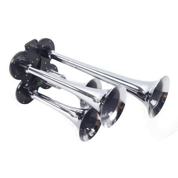 Kit de cheminée d'air portable avec compresseur d'air 150 PSI 12 V et 4 trumpet Train Air Kit Compresseur d'air avec réservoir de 6 litres