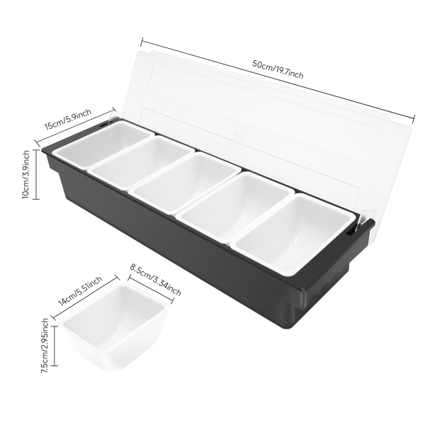 Distributeur de condiments avec compartiments, 5 treillis, pour le stockage et la conservation des fruits, légumes, épices, 50*15*10cm Distributeur de condiments avec compartiments, 5 treillis, pour le stockage et la conservation des fruits, légumes, épices, 50*15*10cm