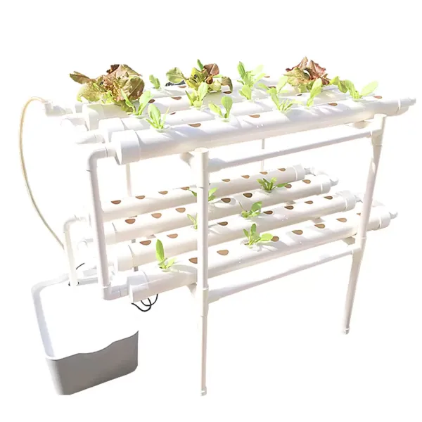 Kit de culture hydroponique 2 couches pour balcon, hydroponique, tuyau en PVC hydroponique avec pompe à eau