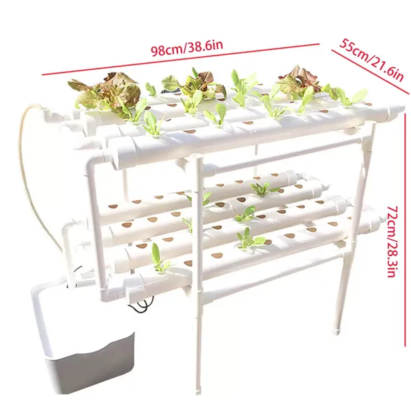 Kit de culture hydroponique 2 couches pour balcon, hydroponique, tuyau en PVC hydroponique avec pompe à eau