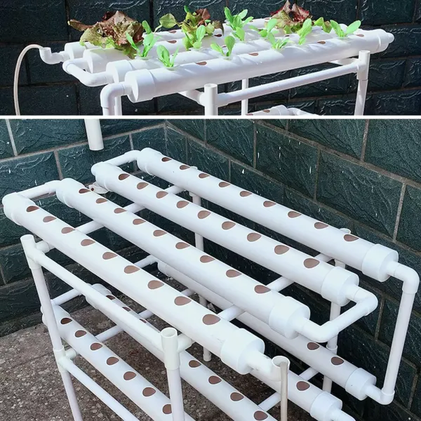 Kit de culture hydroponique 2 couches pour balcon, hydroponique, tuyau en PVC hydroponique avec pompe à eau Kit de culture hydroponique 2 couches pour balcon, hydroponique, tuyau en PVC hydroponique avec pompe à eau
