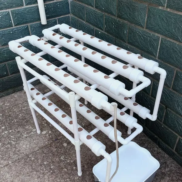 Kit de culture hydroponique 2 couches pour balcon, hydroponique, tuyau en PVC hydroponique avec pompe à eau Kit de culture hydroponique 2 couches pour balcon, hydroponique, tuyau en PVC hydroponique avec pompe à eau