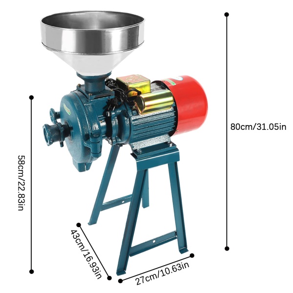 Moulin électrique humide/sec - 220 V - Fraiseuse avec entonnoir - Pour aliments secs et herbes