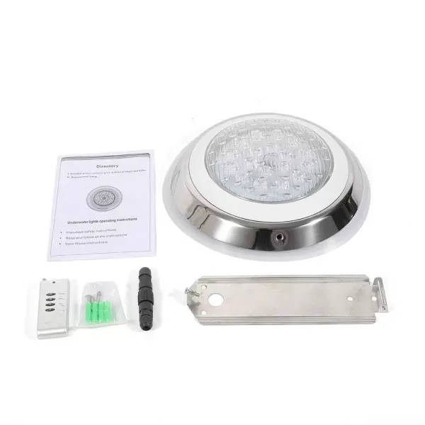 Lampe de Piscine 54 W Lumière LED RVB Étanche IP68 Éclairage sous-Marin en Acier Inoxydable avec Télécommande