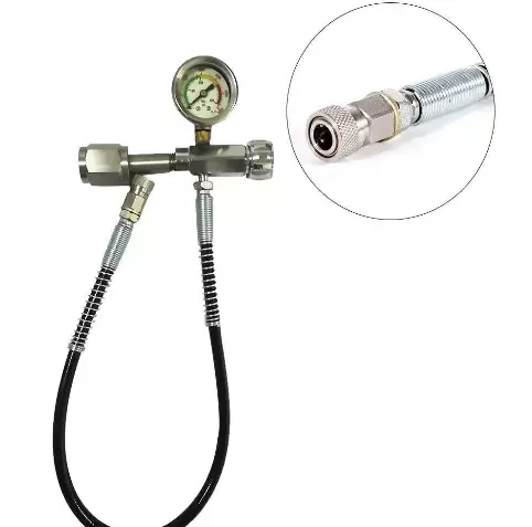 Navulluchtgeweer-tankstation met oplaadadapter met 60 cm microslang