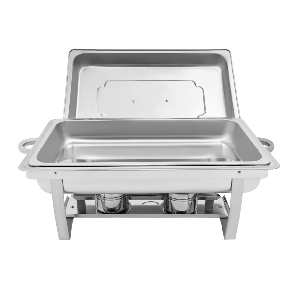 Poêle Chafing Dish - En acier inoxydable - Design élégant et cadre durable - Facile à ranger et à nettoyer (four à micro-ondes pliable)