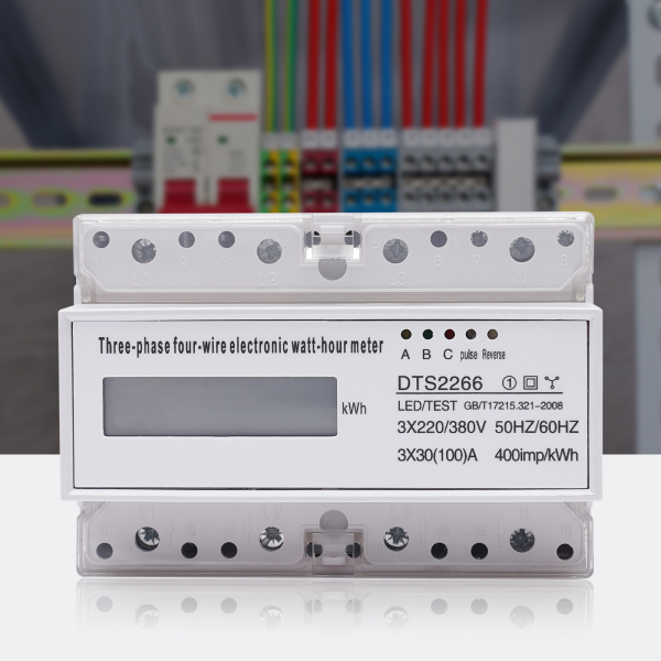 Compteur d'électricité numérique triphasé sur rail DIN, compteur d'énergie LCD triphasé à 4 fils, compteur intermédiaire