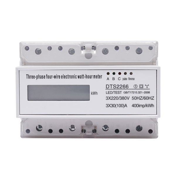 Compteur d'électricité numérique triphasé sur rail DIN, compteur d'énergie LCD triphasé à 4 fils, compteur intermédiaire